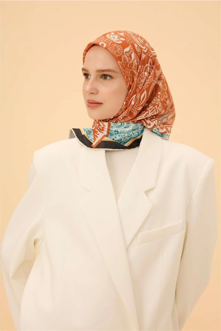 Soft Eşarp Light Crimson Orange قطن سوفت ايشارب برتقالي و قرمزي فاتح