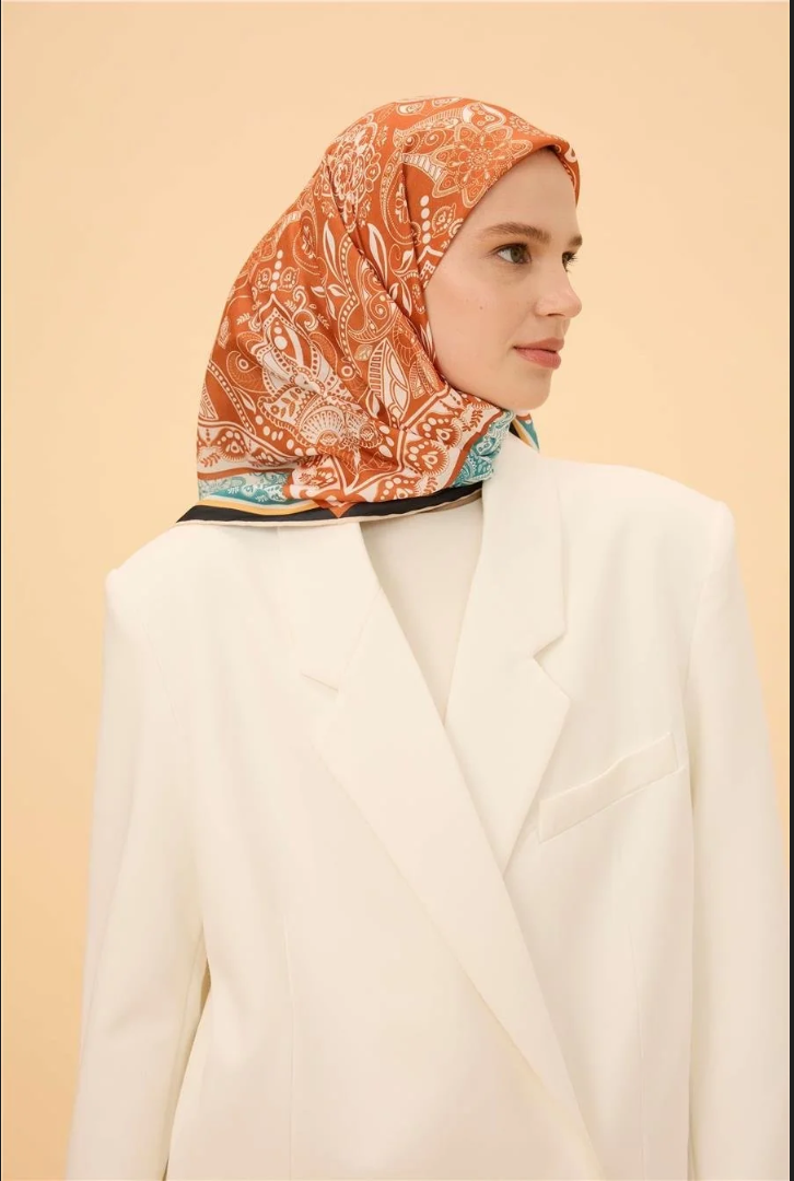 Soft Eşarp Light Crimson Orange قطن سوفت ايشارب برتقالي و قرمزي فاتح