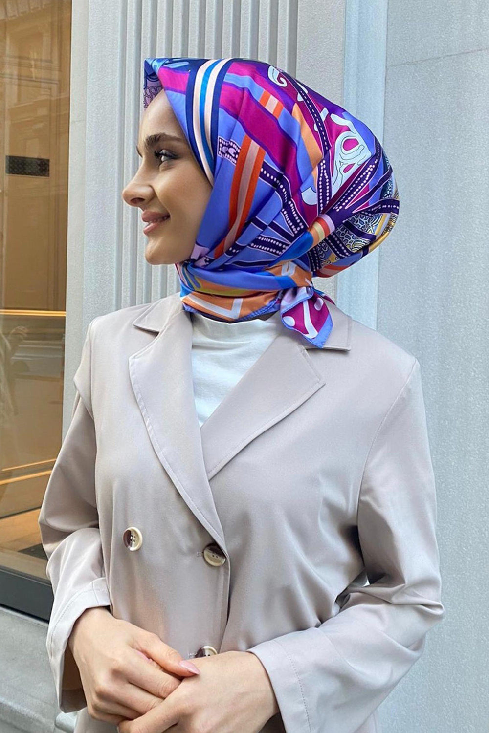 Premium Double Satin Royal Prints إيشارب دبل ساتان رويال