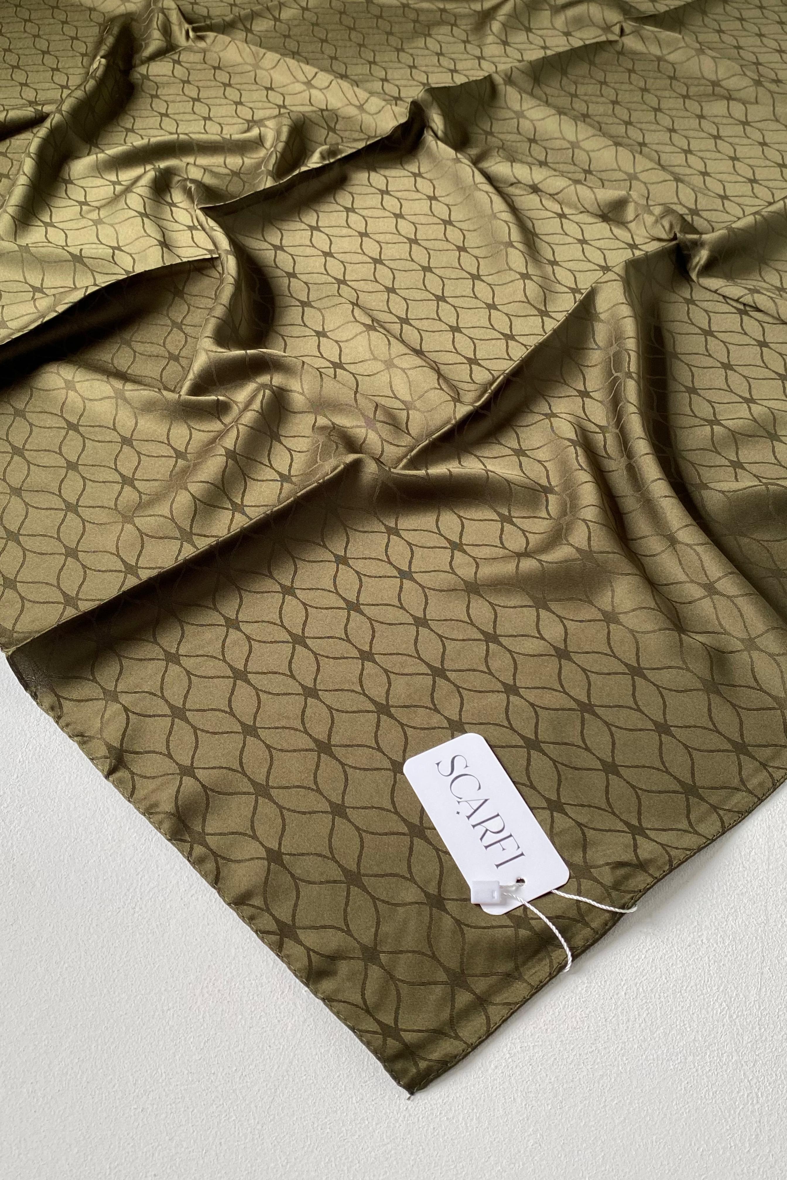 London Jakarli Silk Cotton Olive Oil Green لندن جاكارلي حرير قطن زيتي