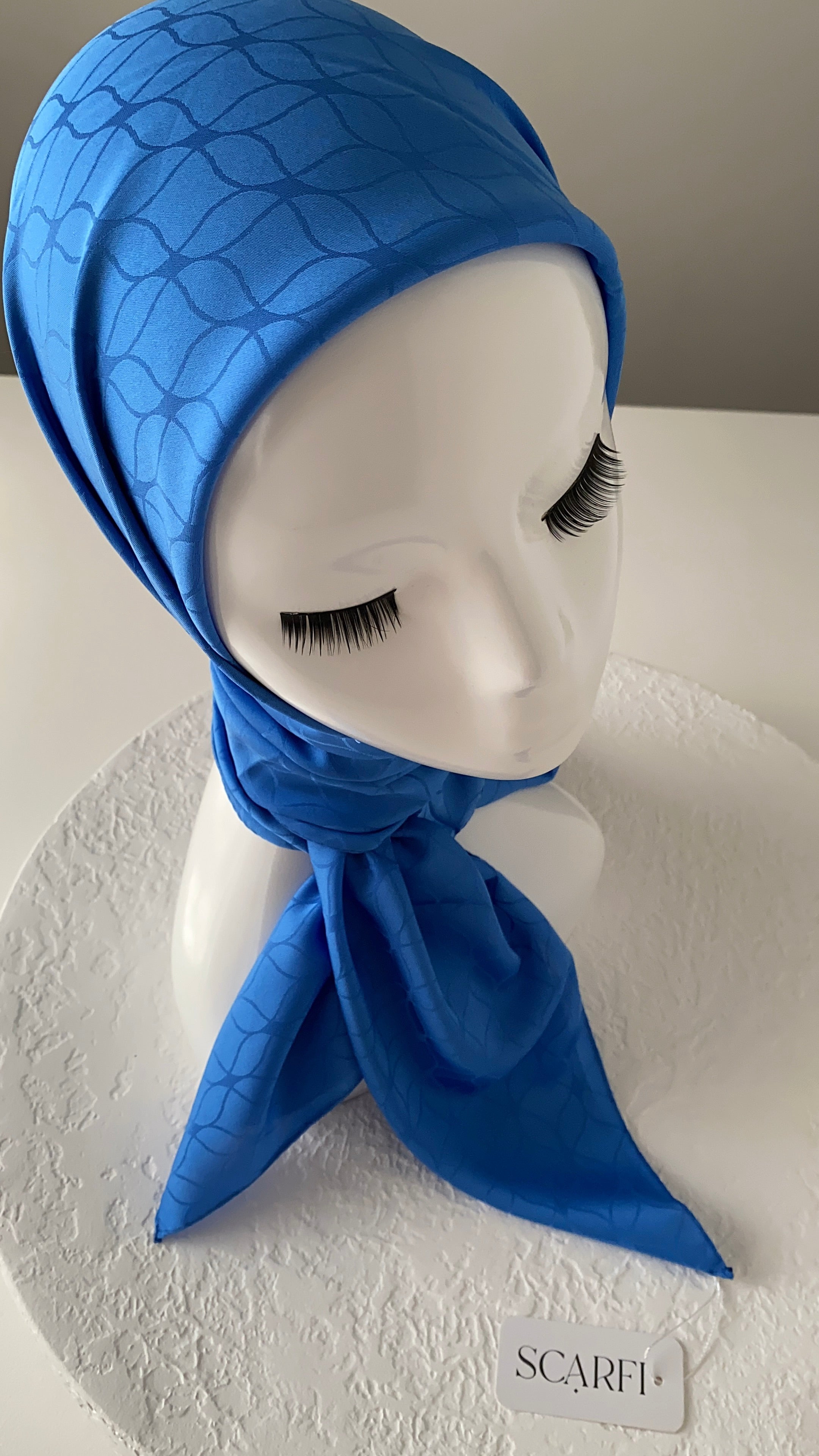 London Jakarli Silk Cotton sky Blue لندن جاكارلي حرير قطن أزرق السماء