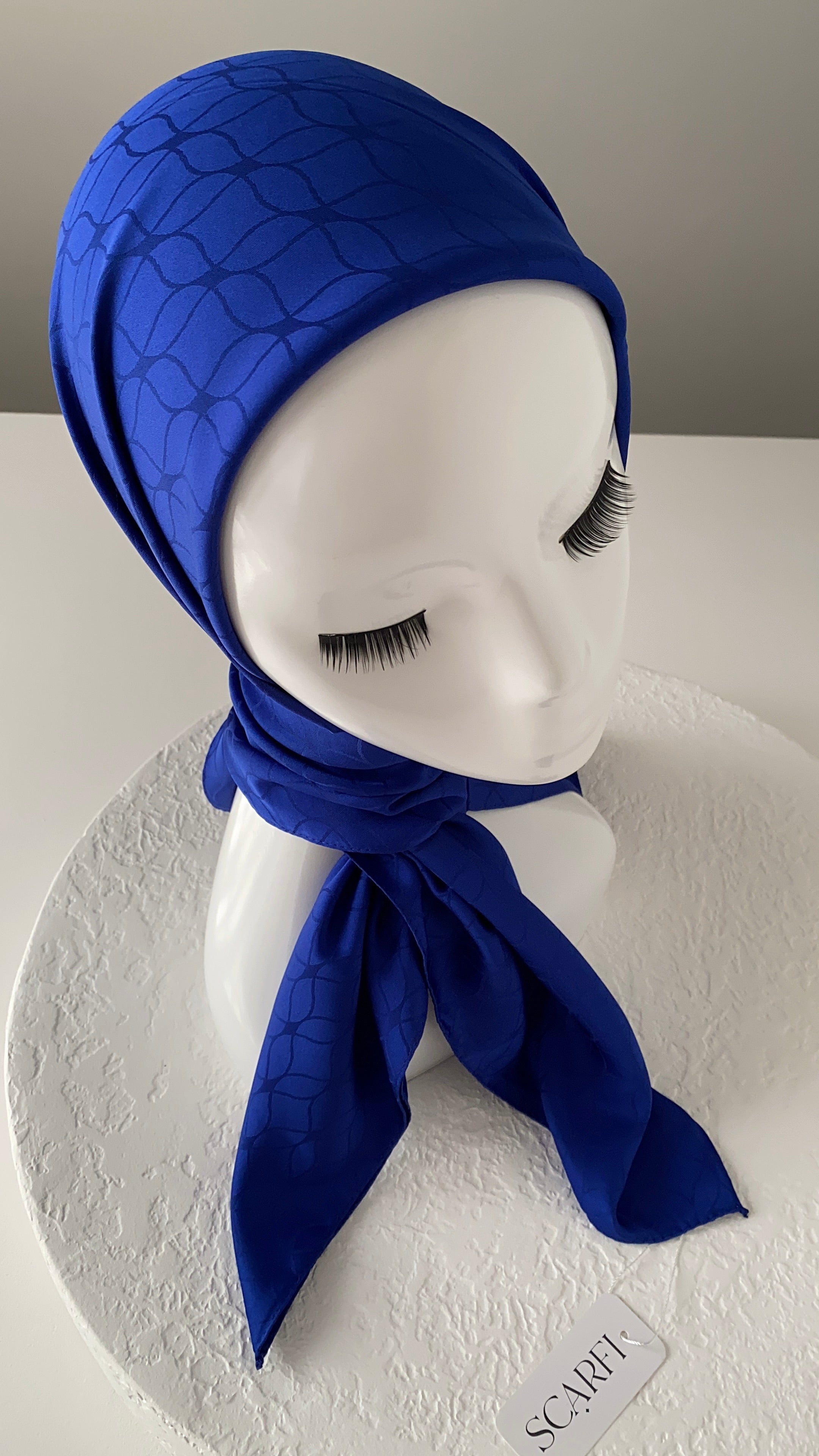 London Jakarli Silk Cotton Royal Blue لندن جاكارلي حرير قطن أزرق رويال