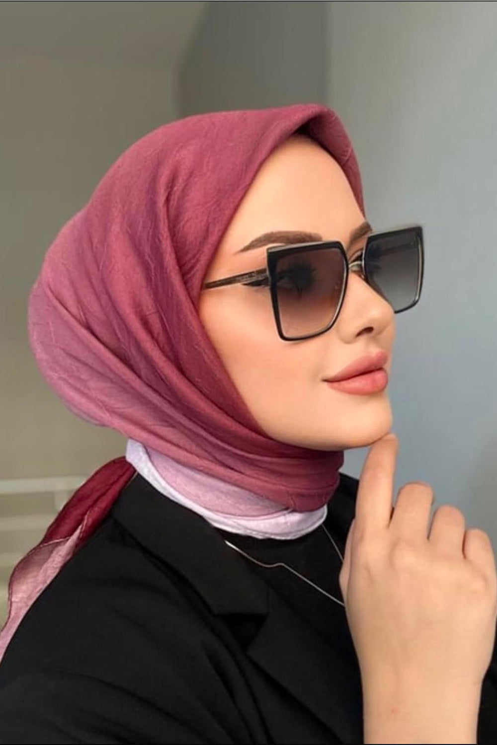 Bamboo Crush Cotton بامبو كراش ايشارب مموج برجندي أبيض