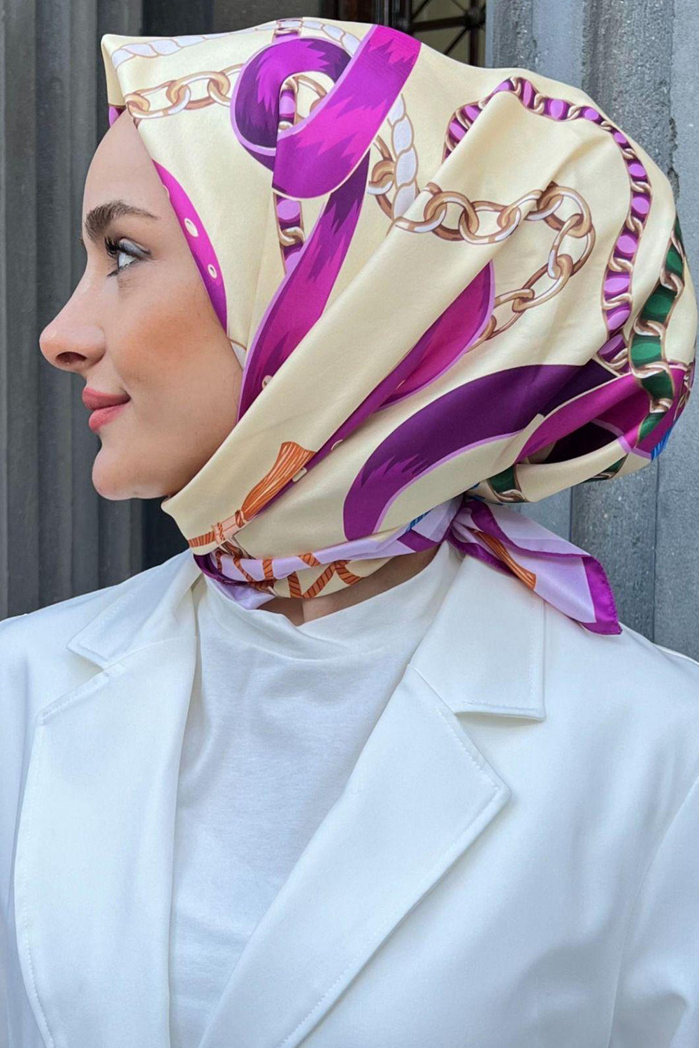 Premium Double Satin Royal Prints إيشارب دبل ساتان رويال