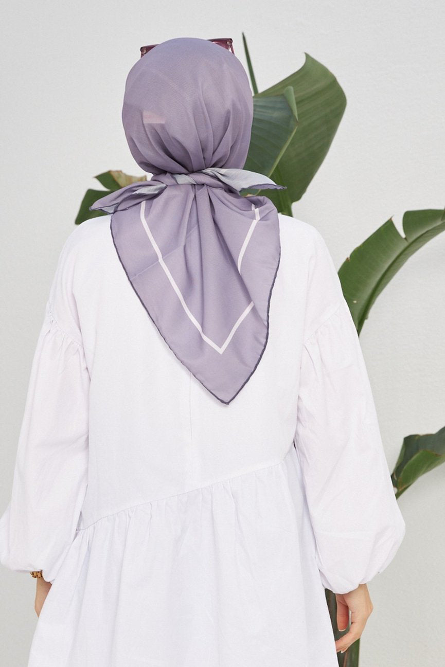 Plain Patterned Light Lilac Cotton إيشارب ليلكي فاتح سادة قطن سوفت