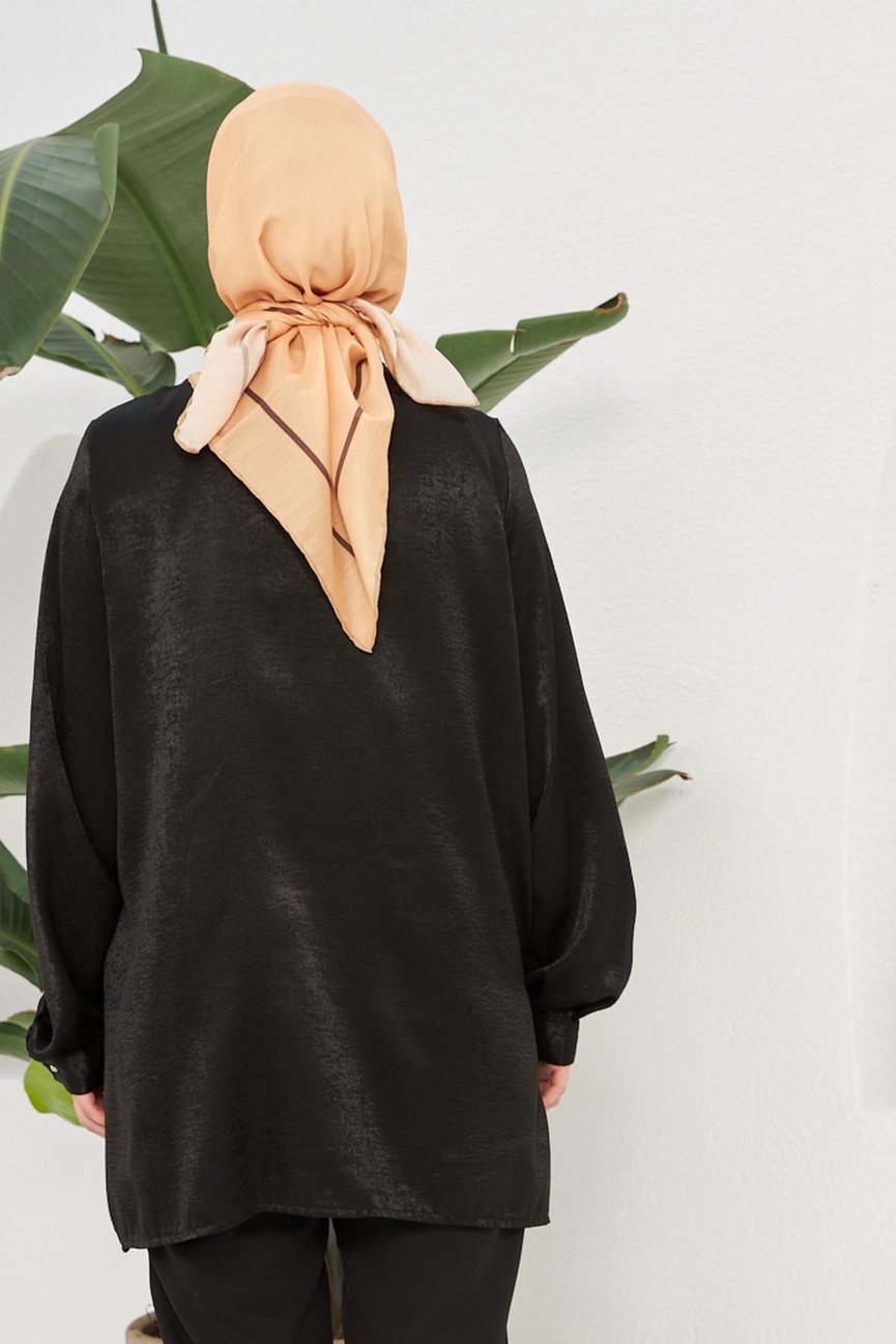 Plain Patterned Honey Foam Cotton إيشارب بلون العسل الفاتح سادة قطن سوفت