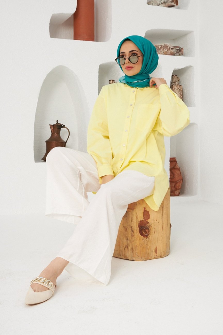 Plain Patterned Benetton Green إيشارب أخضر بناتون سادة قطن سوفت