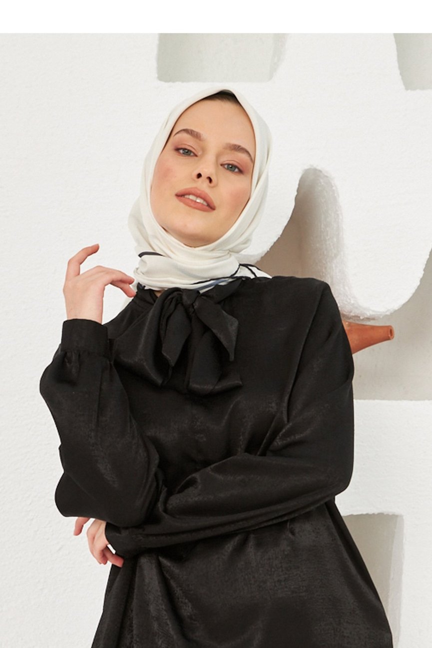 Plain Patterned Ecru Cotton إيشارب إكرو سادة قطن سوفت