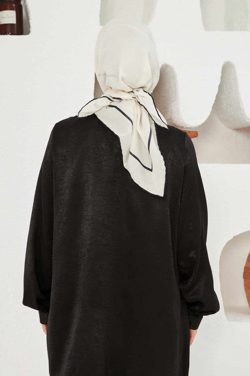 Plain Patterned Ecru Cotton إيشارب إكرو سادة قطن سوفت