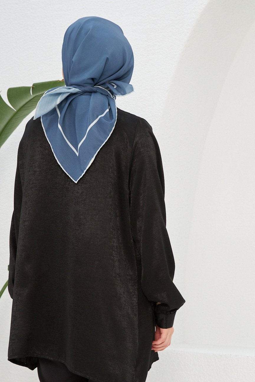 Plain Patterned Charcoal Gray Cotton إيشارب رمادي غامق سادة قطن سوفت
