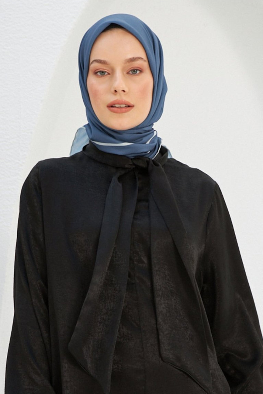 Plain Patterned Charcoal Gray Cotton إيشارب رمادي غامق سادة قطن سوفت