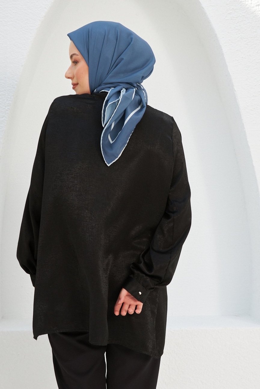 Plain Patterned Charcoal Gray Cotton إيشارب رمادي غامق سادة قطن سوفت