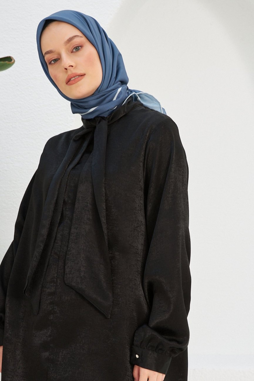 Plain Patterned Charcoal Gray Cotton إيشارب رمادي غامق سادة قطن سوفت