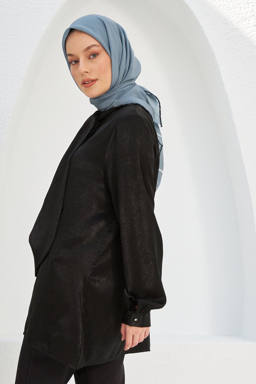 Plain Patterned Gray Cotton إيشارب رمادي سادة قطن سوفت