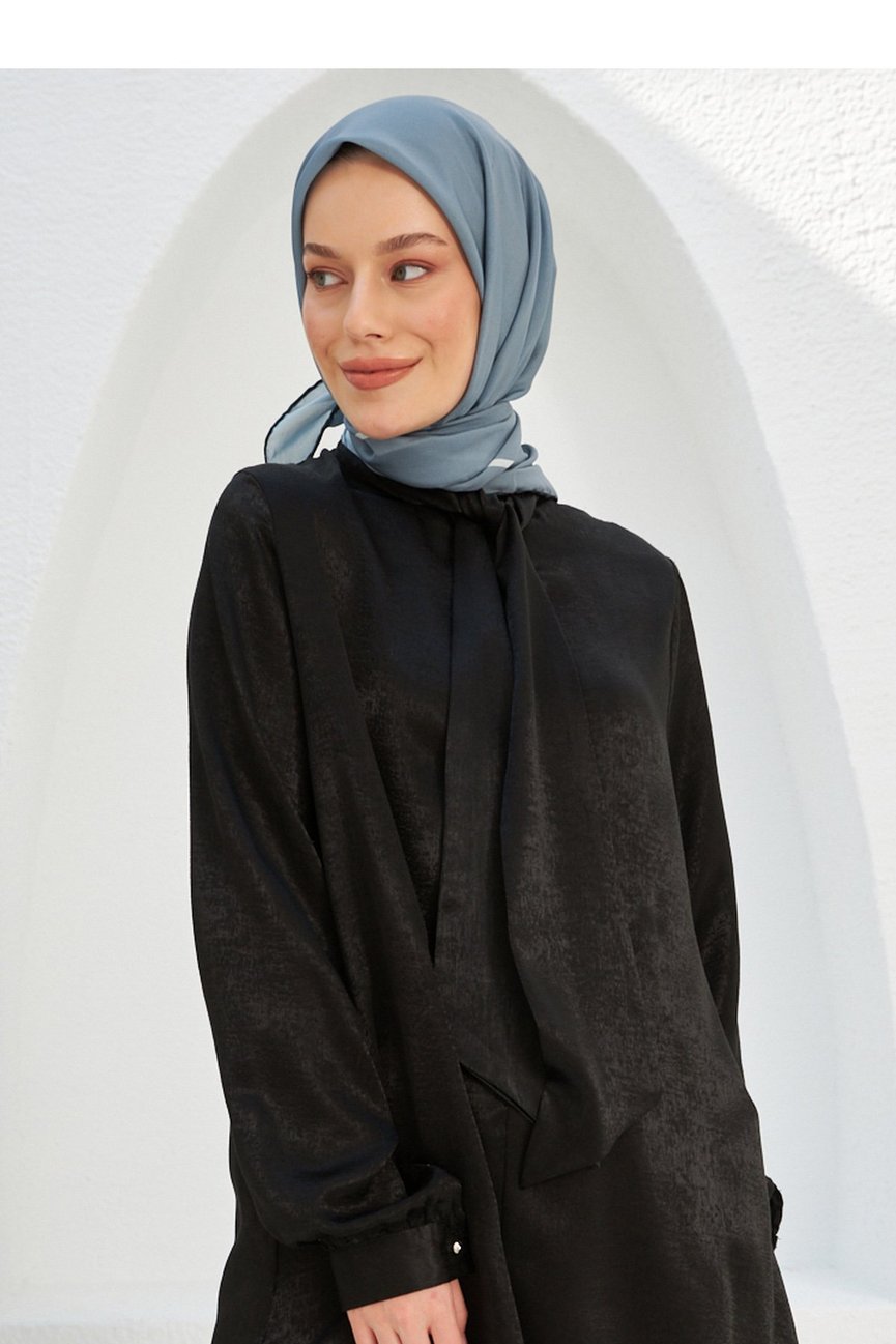 Plain Patterned Gray Cotton إيشارب رمادي سادة قطن سوفت