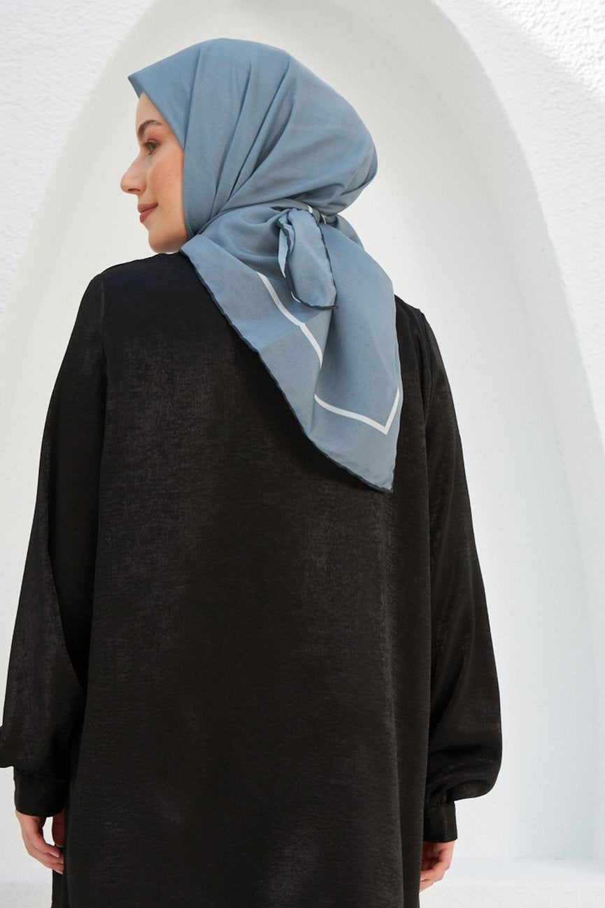 Plain Patterned Gray Cotton إيشارب رمادي سادة قطن سوفت