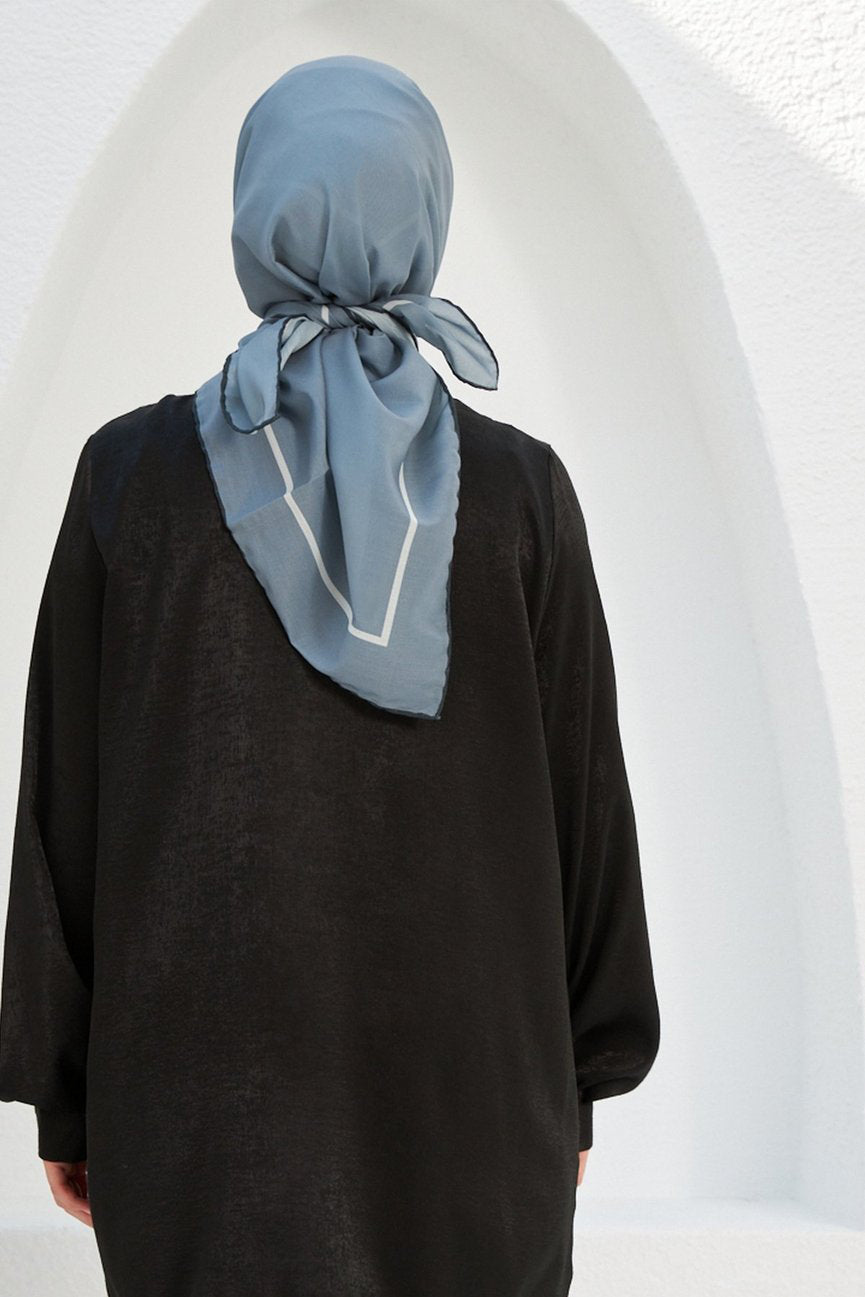 Plain Patterned Gray Cotton إيشارب رمادي سادة قطن سوفت