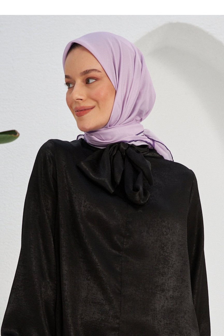 Plain Patterned Lilac Cotton إيشارب ليلكي سادة قطن سوفت