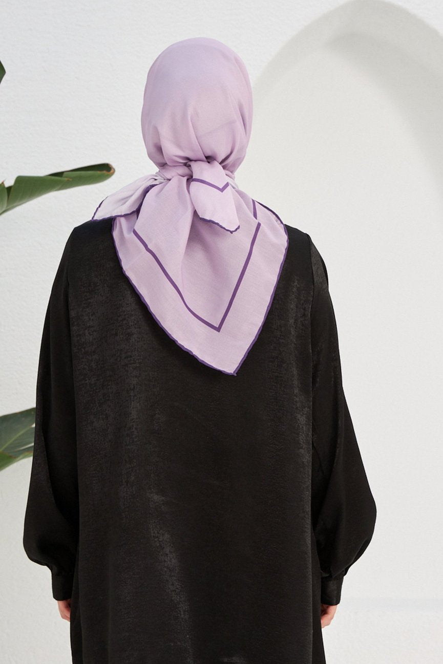 Plain Patterned Lilac Cotton إيشارب ليلكي سادة قطن سوفت