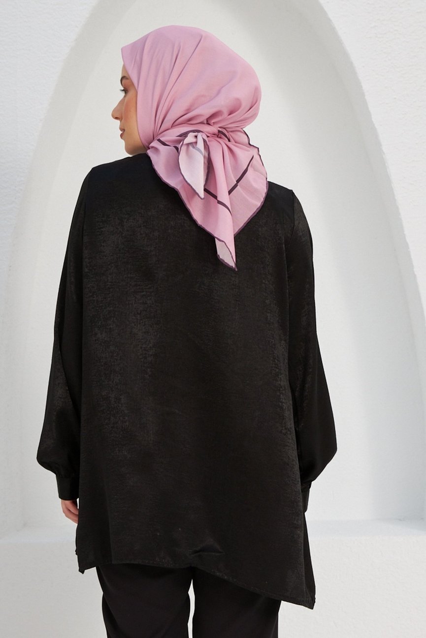 Plain Patterned Pastel Pink Cotton إيشارب وردي باستيل سادة قطن سوفت