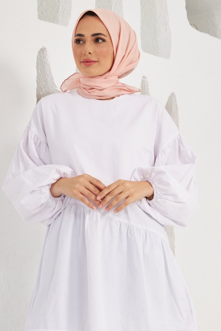 Plain Patterned Salmon Cotton إيشارب بلون السلمون سادة قطن سوفت