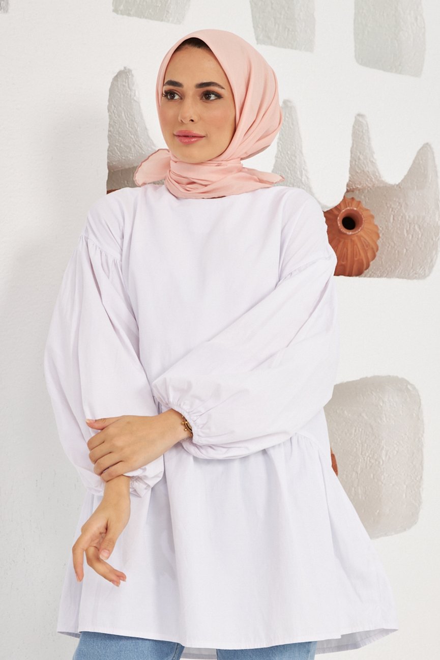 Plain Patterned Salmon Cotton إيشارب بلون السلمون سادة قطن سوفت