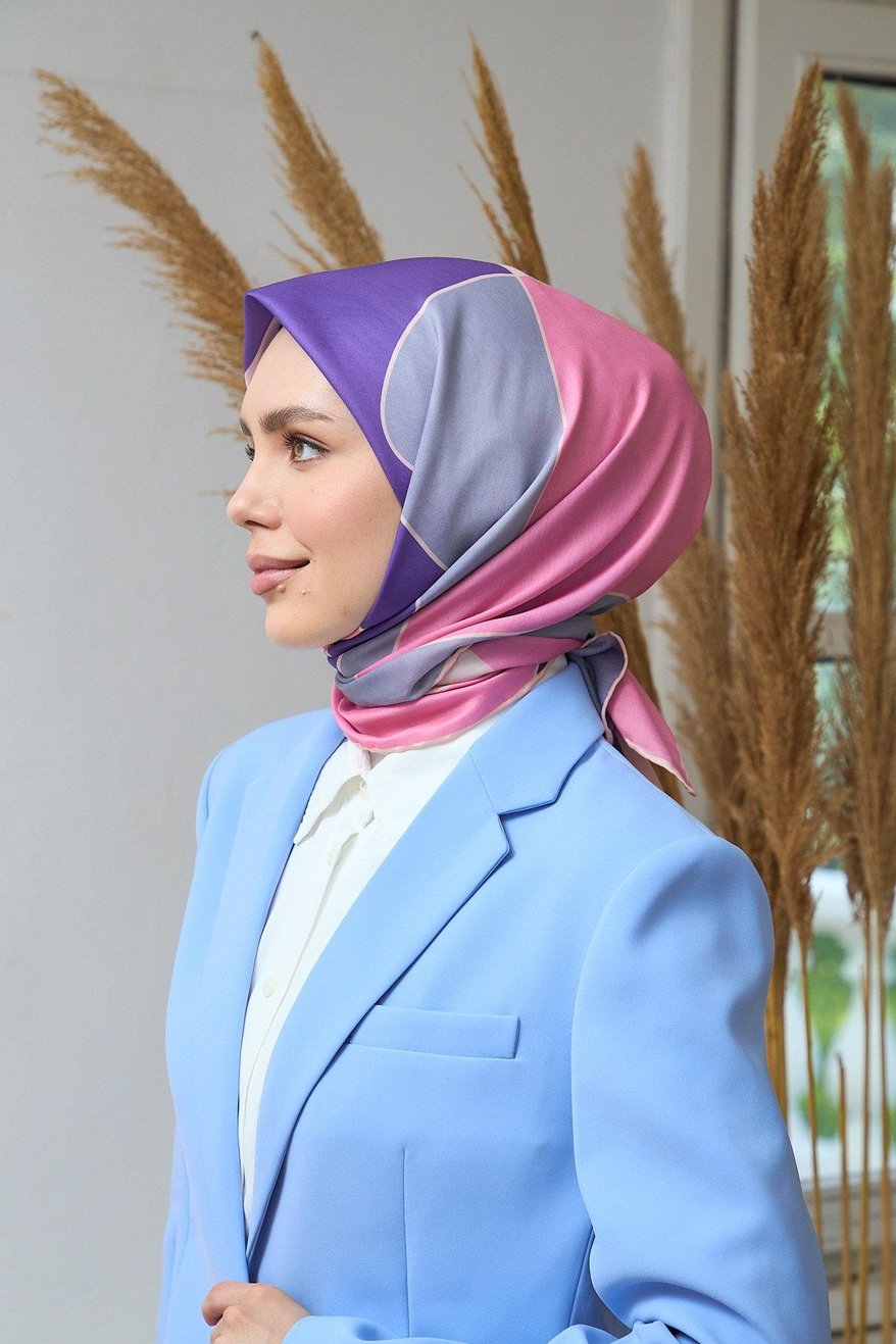 Summer Glow Soft Eşarp Pink Purple إيشارب سوفت لمعان الصيف باللونين الوردي والبنفسجي