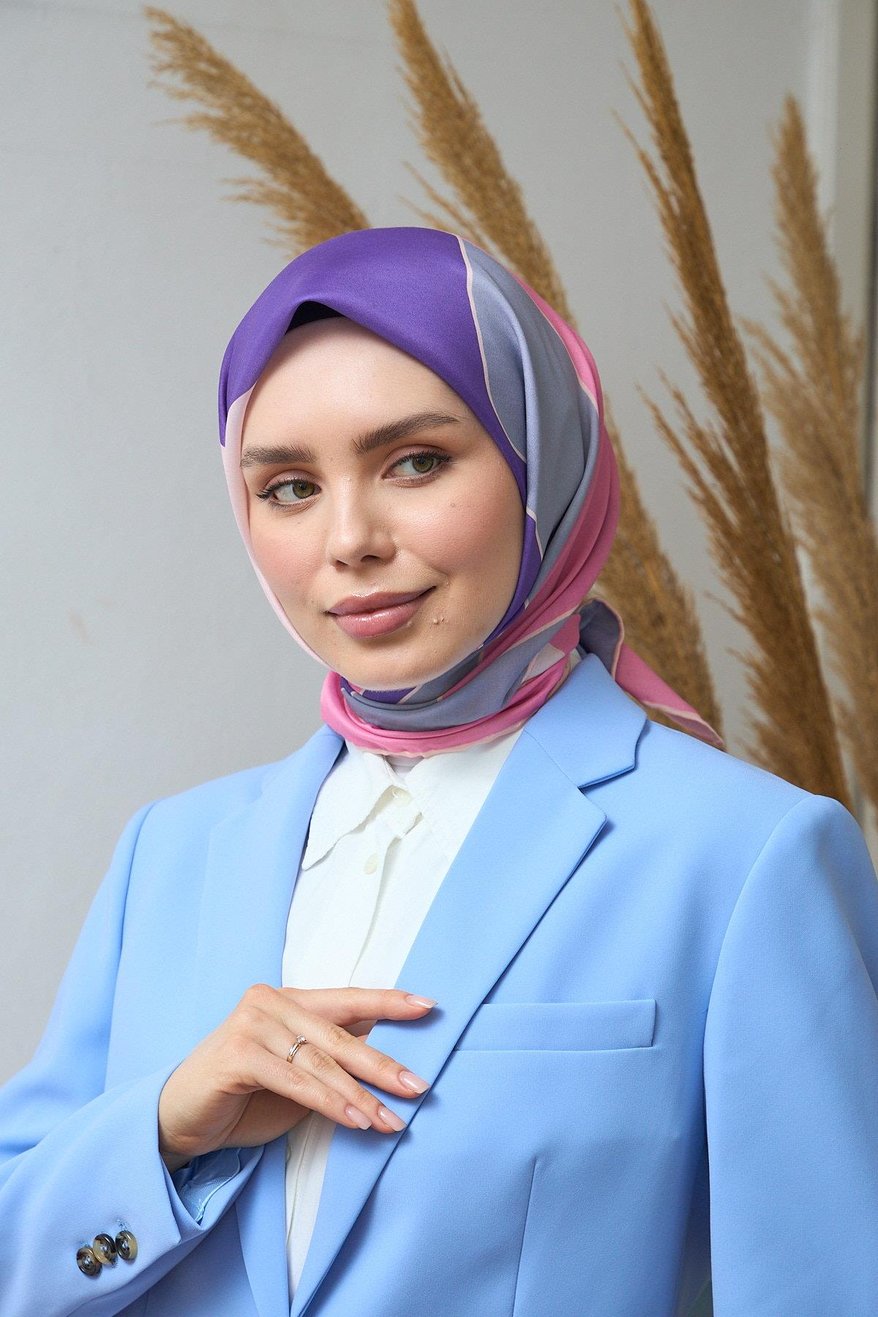 Summer Glow Soft Eşarp Pink Purple إيشارب سوفت لمعان الصيف باللونين الوردي والبنفسجي