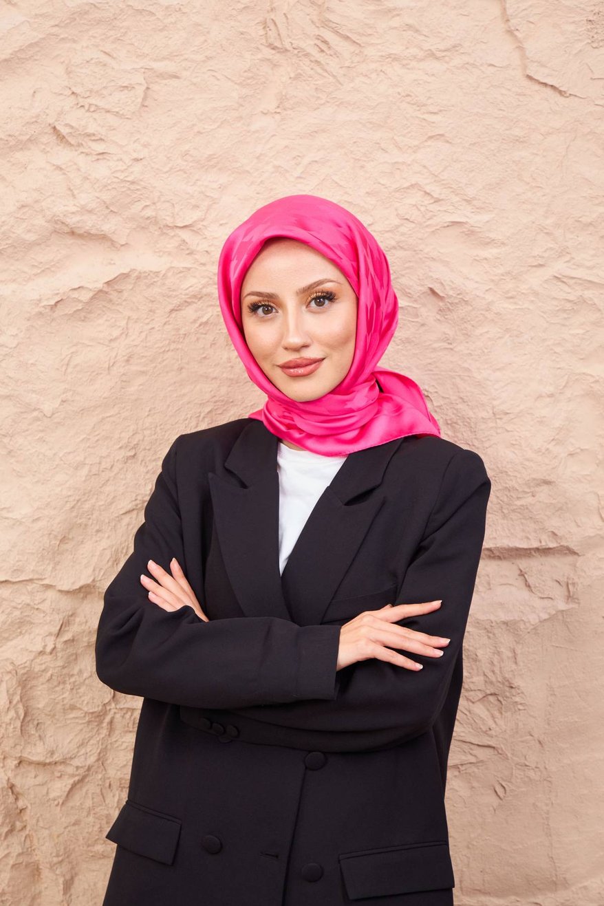 Monogram Jakarli  Silk Cotton Berry Blush مونوغرام جاكارلي حرير قطن حمرة التوت