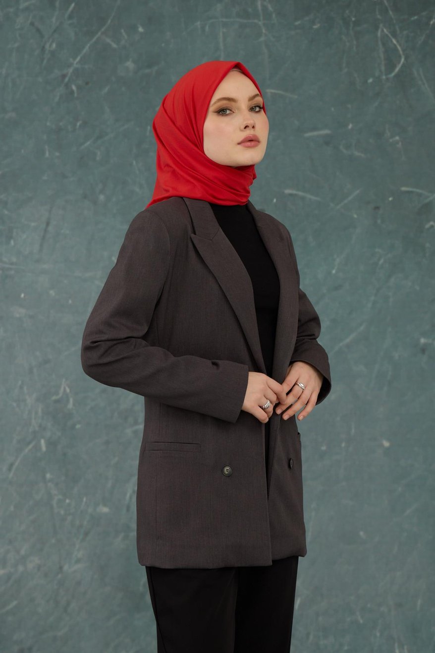 Eşarp Crepe Lycra Red إيشارب كريب لايكرا باللون الأحمر