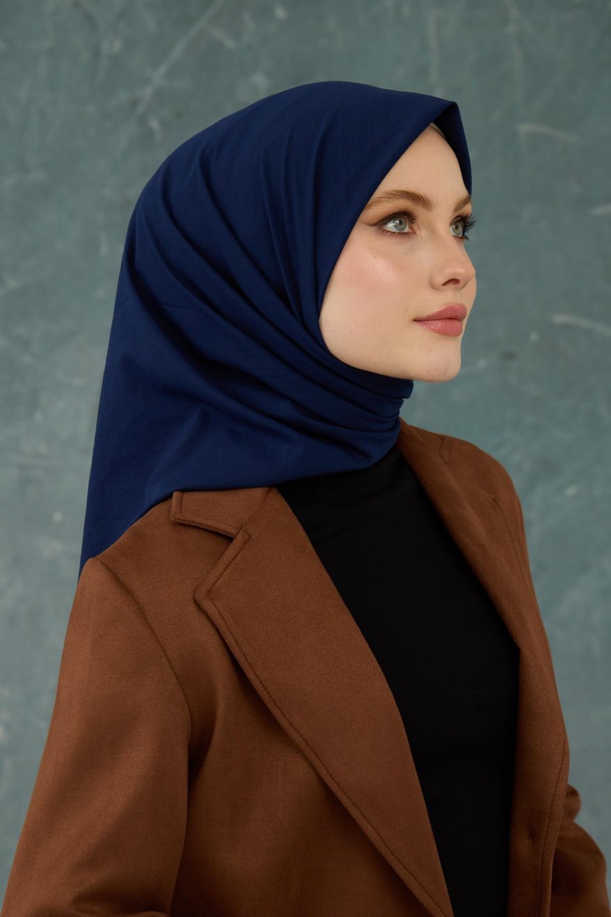 Eşarp Crepe Lycra Navy Blue إيشارب كريب لايكرا بلون كحلي