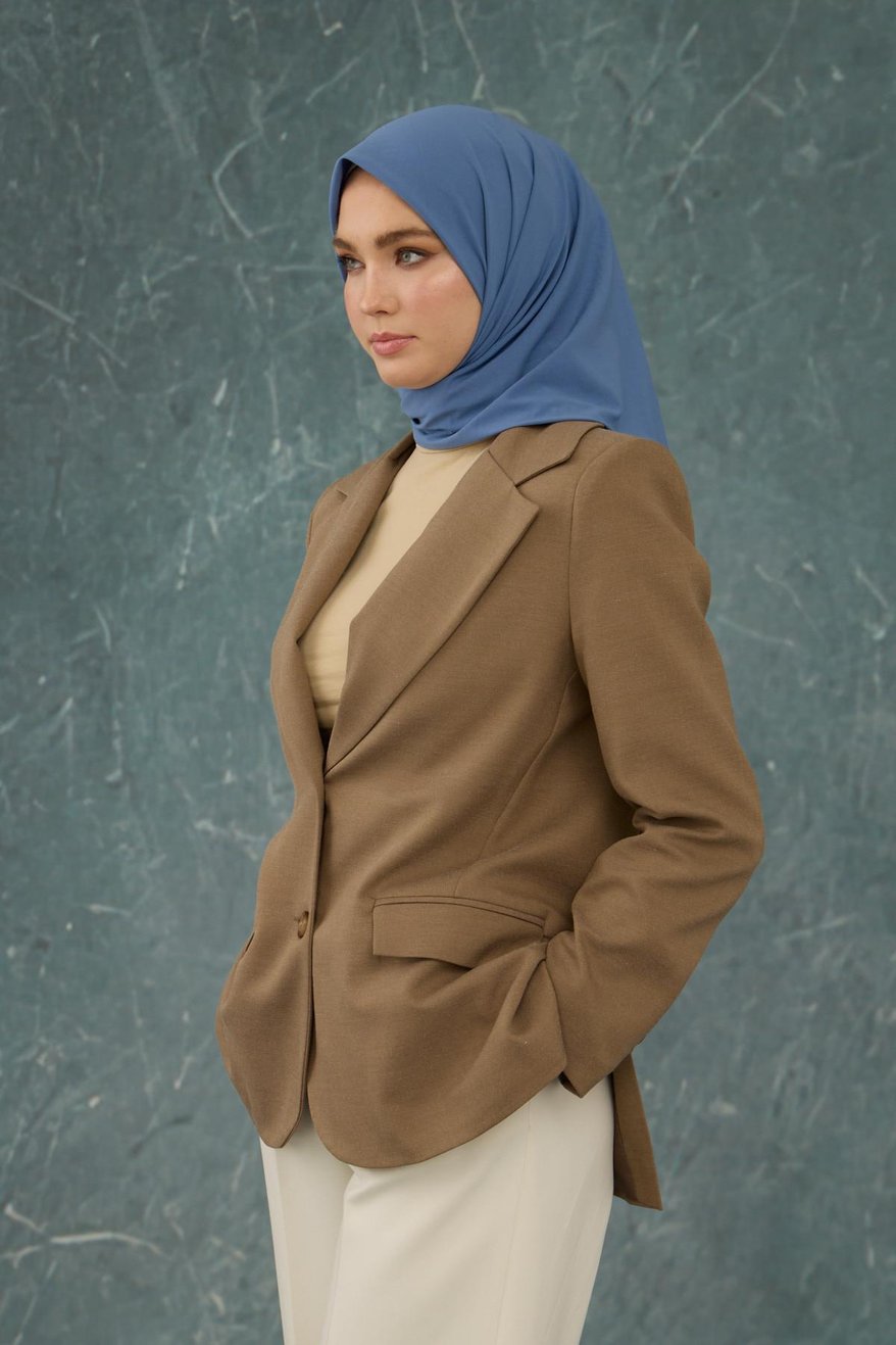 Eşarp Crepe Lycra Blue إيشارب كريب لايكرا بلون أزرق