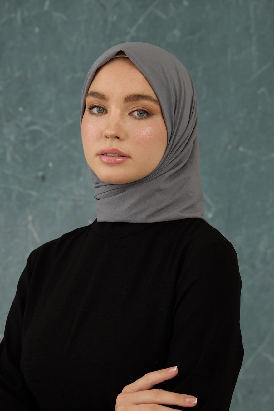 Eşarp Crepe Lycra Gray إيشارب كريب لايكرا بلون رمادي