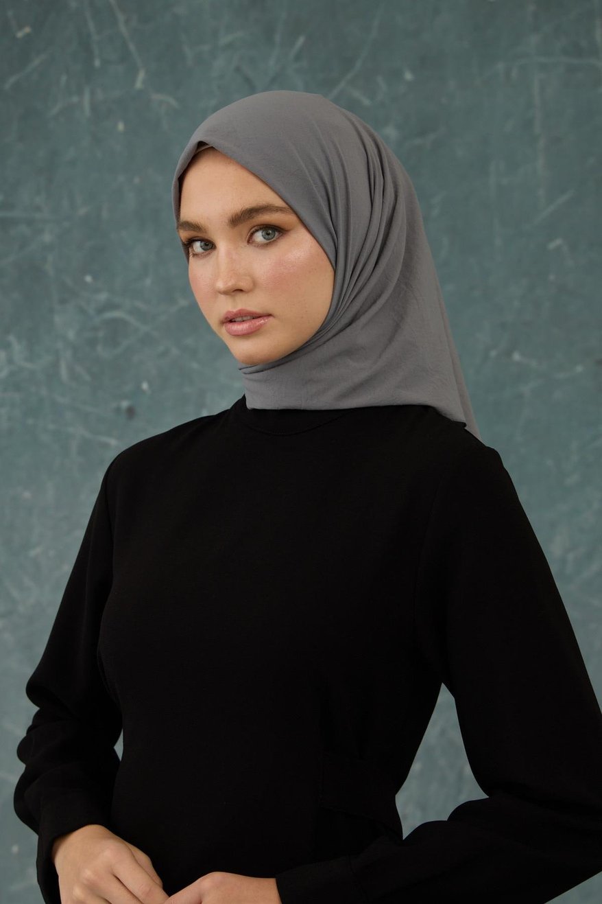 Eşarp Crepe Lycra Gray إيشارب كريب لايكرا بلون رمادي