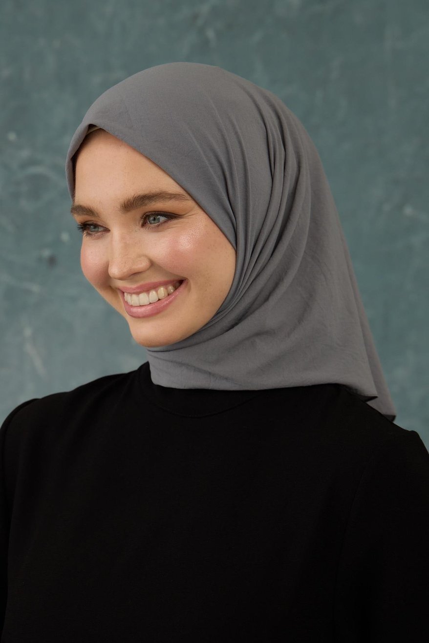 Eşarp Crepe Lycra Gray إيشارب كريب لايكرا بلون رمادي