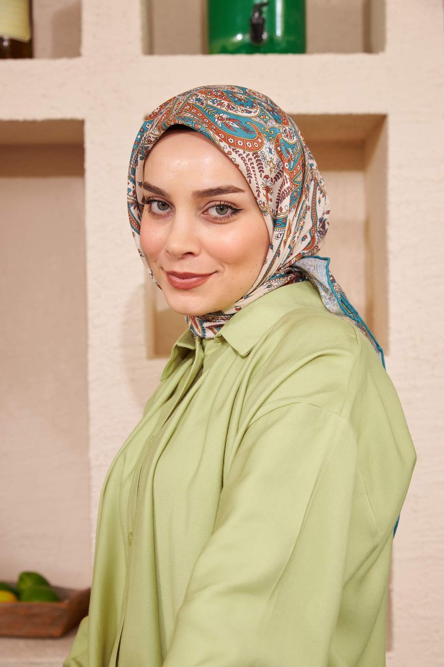 Bohemian Collection Petrol Blue Cotton Viscose ايشارب بوهيميان أزرق بترولي قطن سوفت فيسكوز
