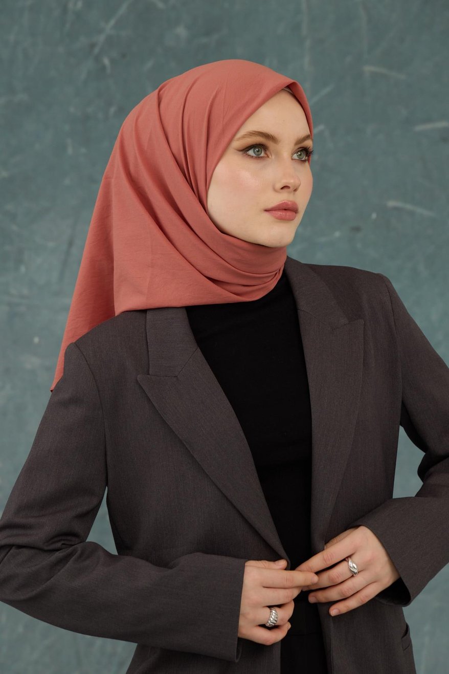 Eşarp Crepe Lycra Salmon إيشارب كريب لايكرا بلون السلموني