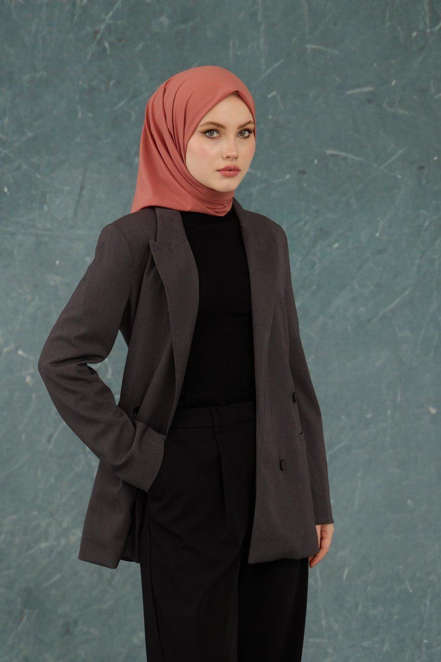 Eşarp Crepe Lycra Salmon إيشارب كريب لايكرا بلون السلموني