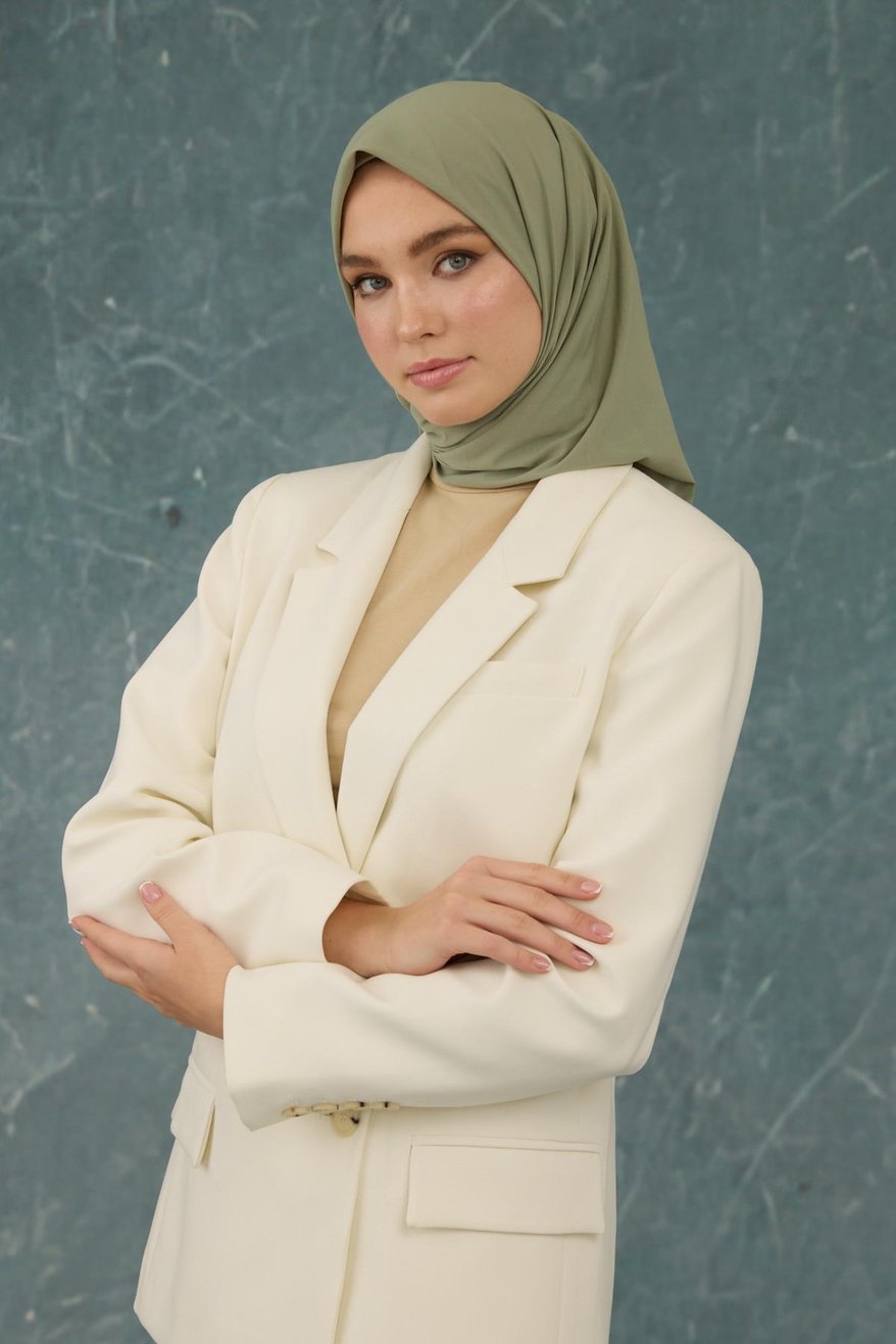 Eşarp Crepe Lycra Aqua Green إيشارب كريب لايكرا بلون أخضر مائي