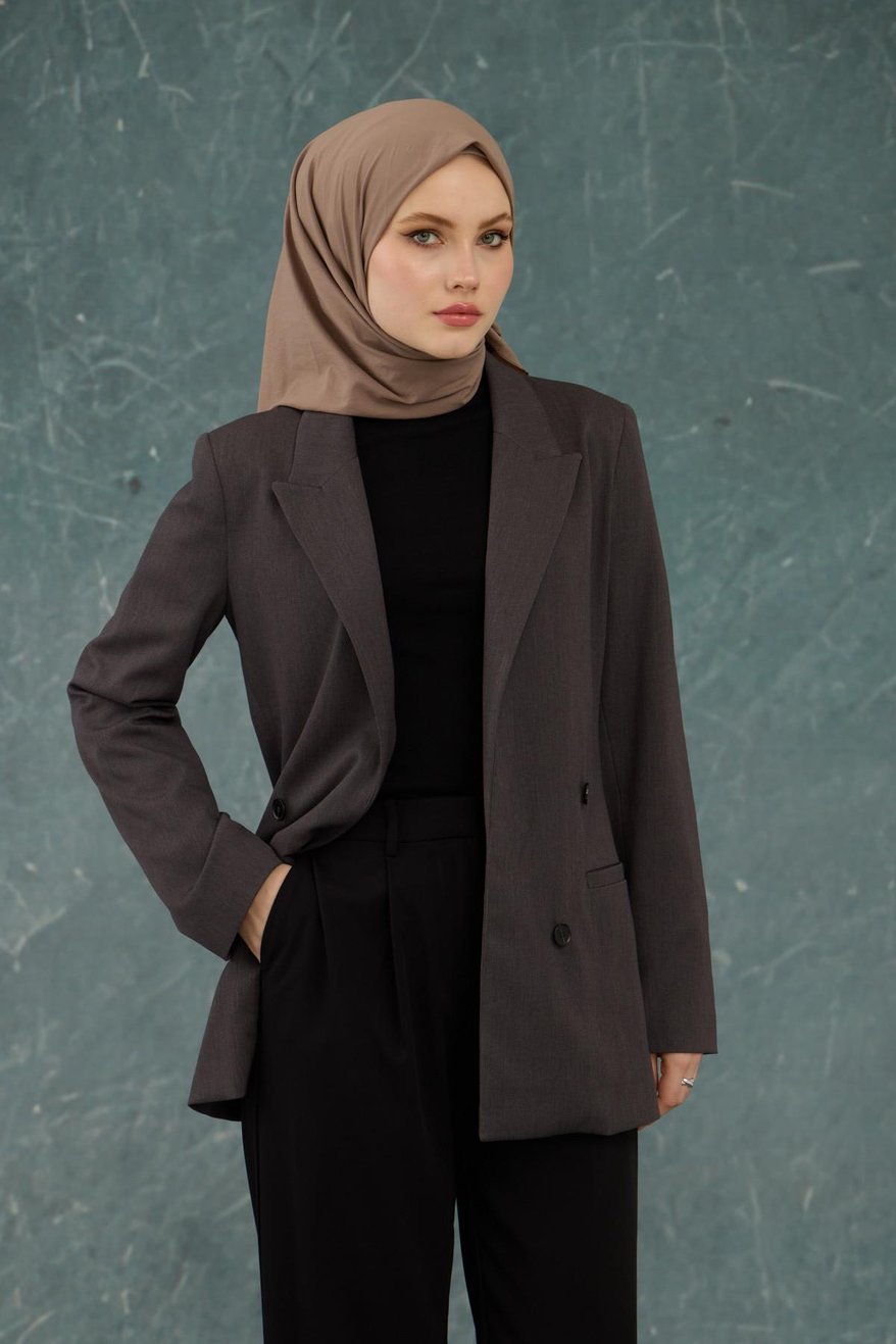 Eşarp Crepe Lycra Milky Brown إيشارب كريب لايكرا بني بالحليب لون القهوة بالحليب