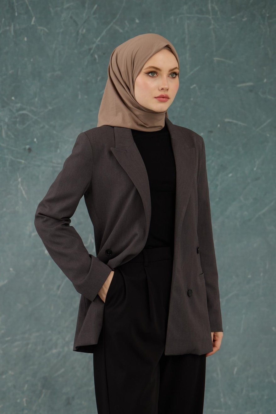 Eşarp Crepe Lycra Milky Brown إيشارب كريب لايكرا بني بالحليب لون القهوة بالحليب