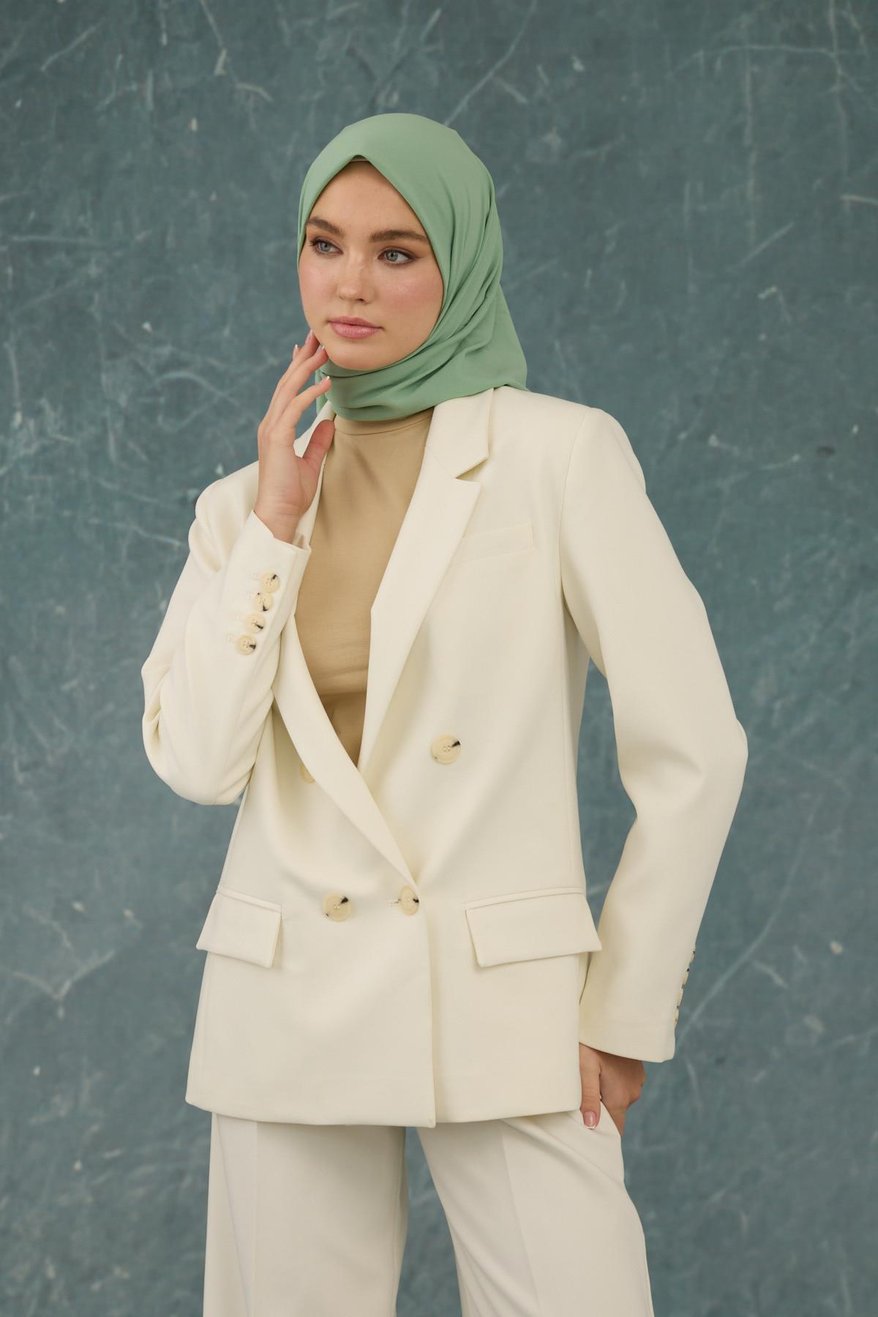 Eşarp Crepe Lycra Mint Green إيشارب كريب لايكرا بلون أخضر نعناعي