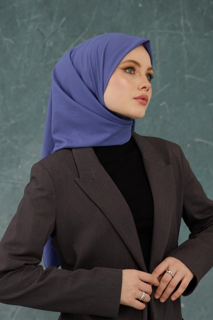 Eşarp Crepe Lycra Lilac إيشارب كريب لايكرا بلون ليلك أرجواني