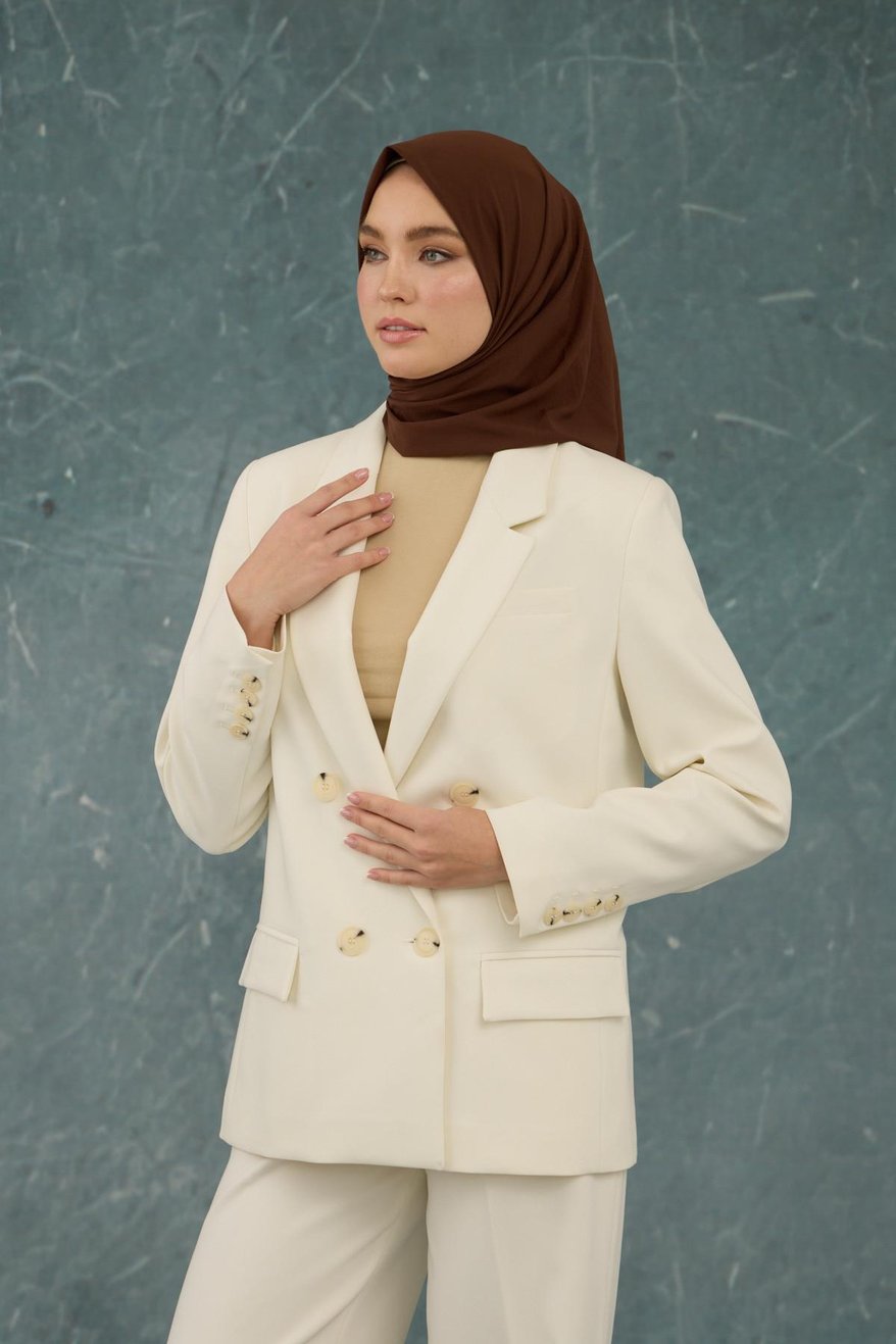 Eşarp Crepe Lycra Brown إيشارب كريب لايكرا بلون بني