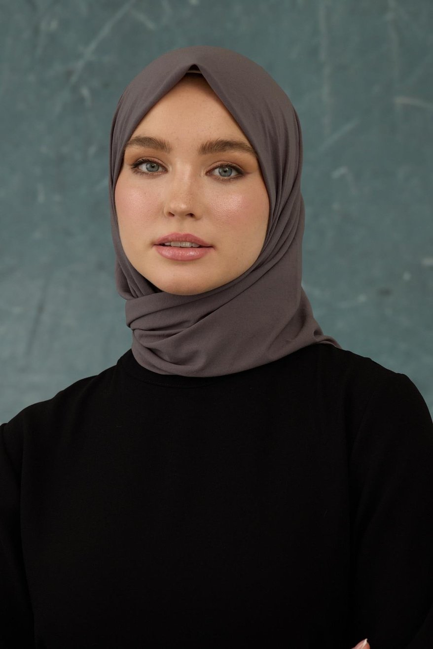 Eşarp Crepe Lycra Dark Gray إيشارب كريب لايكرا بلون رمادي غامق