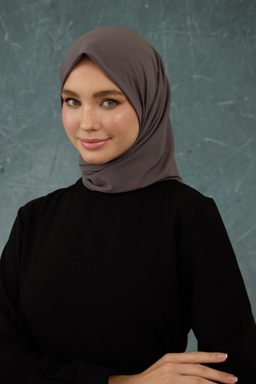 Eşarp Crepe Lycra Dark Gray إيشارب كريب لايكرا بلون رمادي غامق