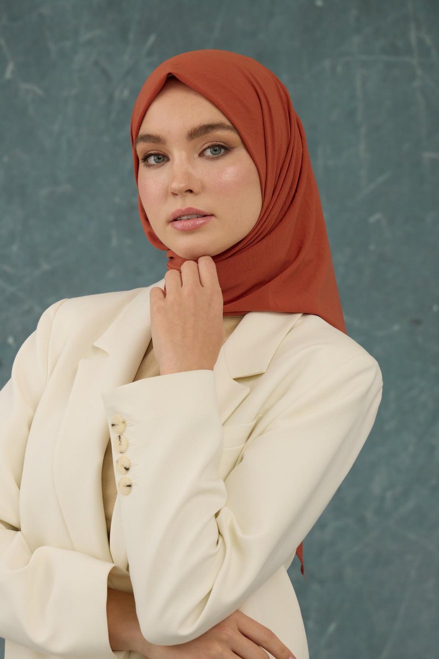 Eşarp Crepe Lycra Orange إيشارب كريب لايكرا بلون برتقالي