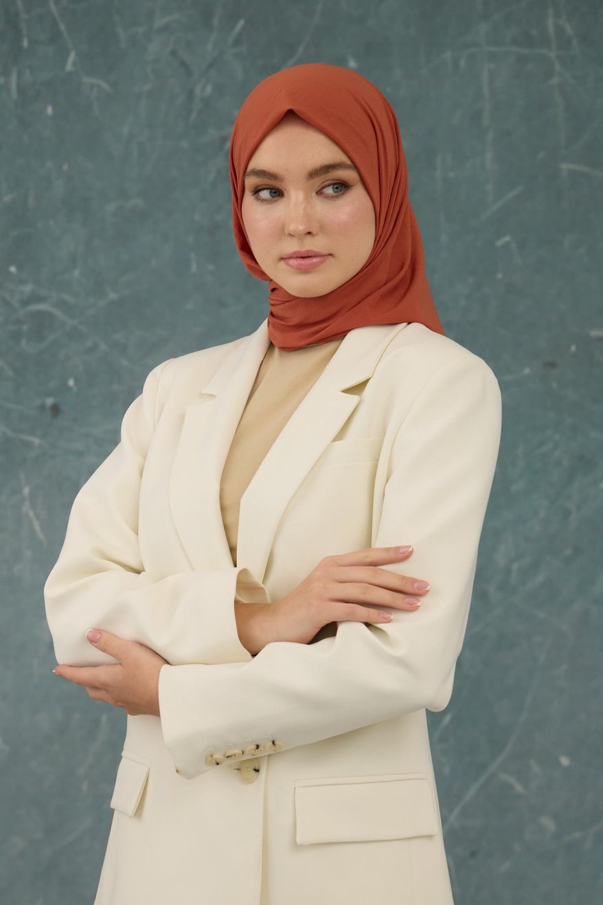 Eşarp Crepe Lycra Orange إيشارب كريب لايكرا بلون برتقالي