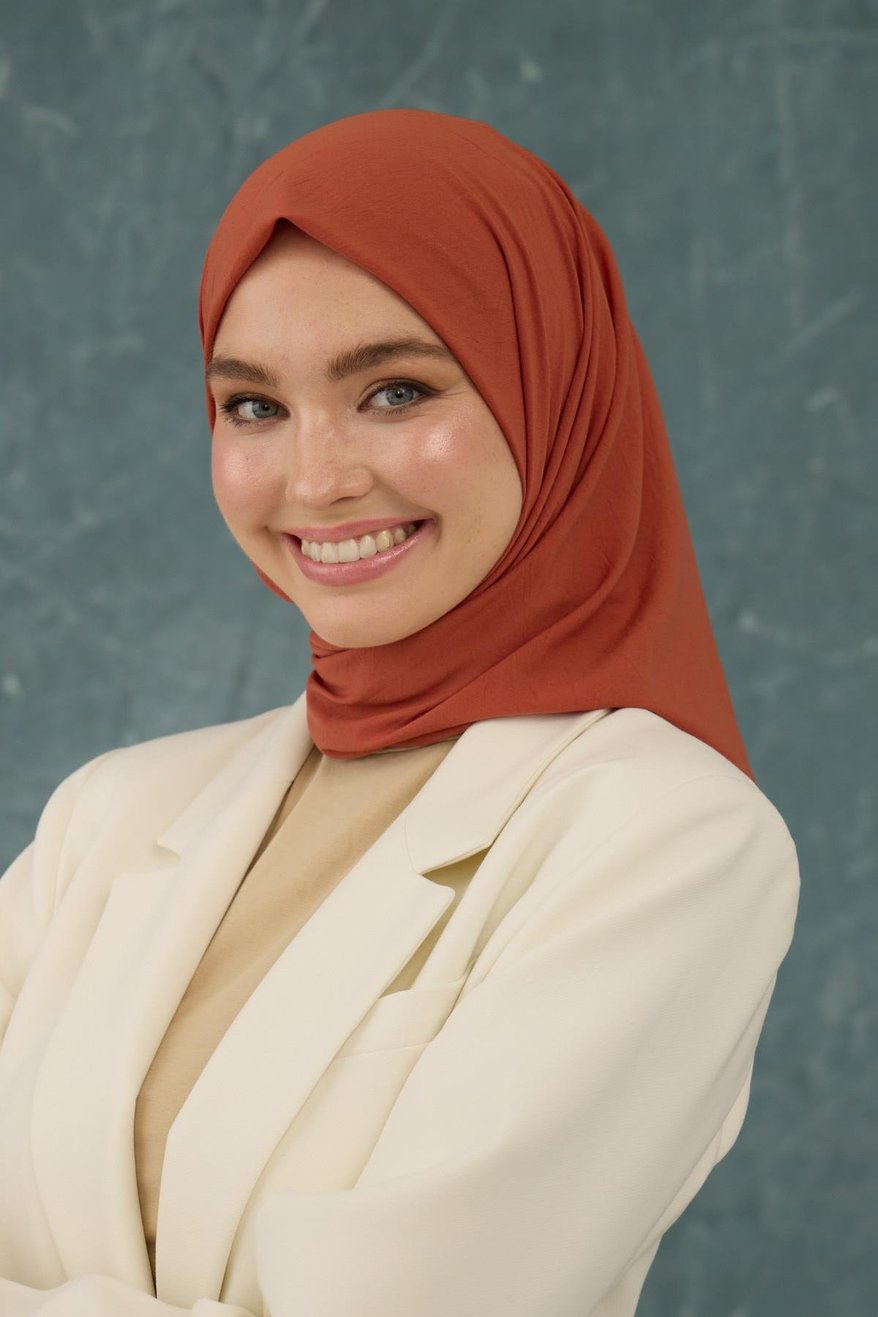 Eşarp Crepe Lycra Orange إيشارب كريب لايكرا بلون برتقالي