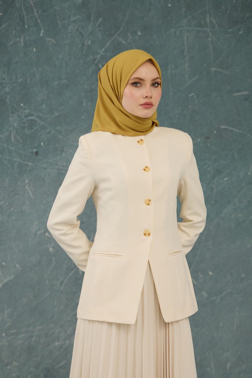 Eşarp Crepe Lycra Olive Green إيشارب كريب لايكرا بلون أخضر زيتوني